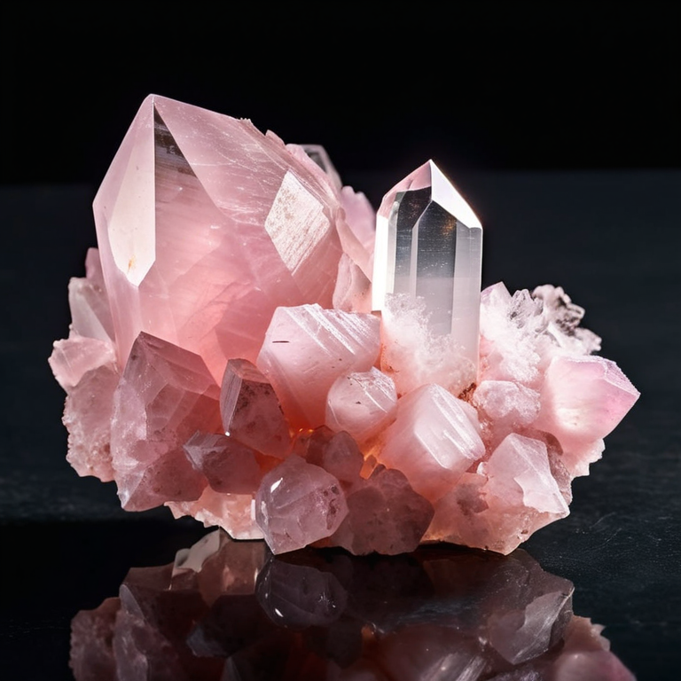 Rose quartz crystal
