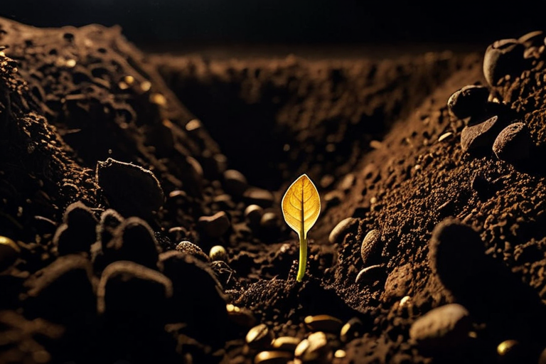Seed in Dark Soil