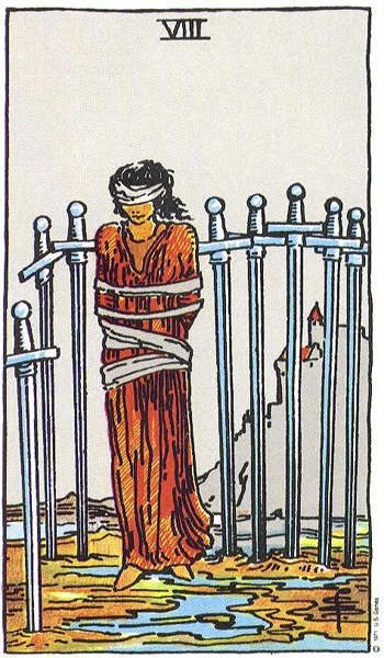 Eight of Swords — Rider-Waite-Smith tarot card